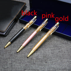 Gold foil pen metal ball point pen