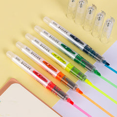 Soft color highlighter students use the highlight marker pen to make notes, children's drawing axe pen