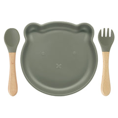Food Supplement Tableware Set Silicone Spork Baby Products Bear Silicone Tableware