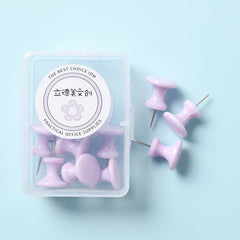 Macaron Color Boxed Push Pin Simple Creative Large Small Size Plastic Pushpin Office Supplies