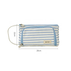 Korean Style Simple Candy Color Student Canvas Large-capacity Pencil Case