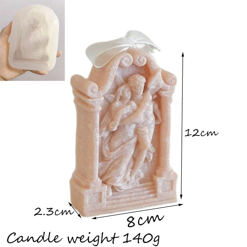 Ancient Greek Couple Angel Aromatherapy Gypsum Candle Chocolate Baking Cake Decorating Silicone Mold
