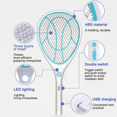 Electric Mosquito Swatter Rechargeable Household Large Mesh Household