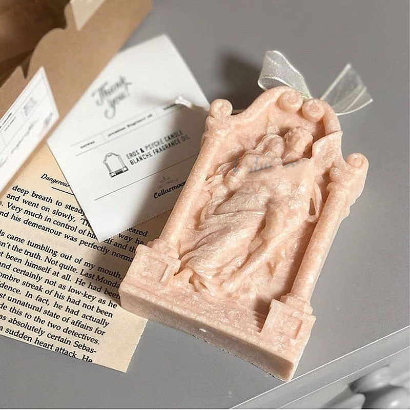 Ancient Greek Couple Angel Aromatherapy Gypsum Candle Chocolate Baking Cake Decorating Silicone Mold