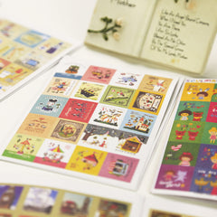 Hand Painted Paris London Stamp Stickers Journal Diary Decorations